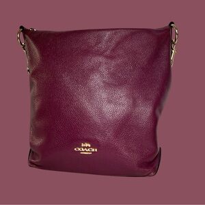 Coach  Abbey maroon Leather Shoulder Bag